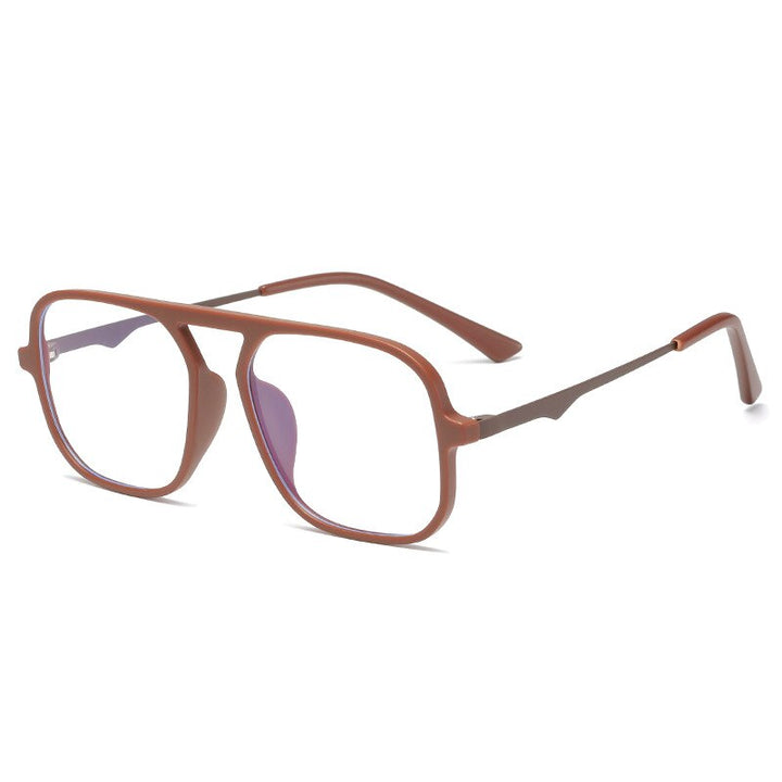 CCSpace Unisex Full Rim Large Square Acetate Alloy Eyeglasses 55232 Full Rim CCspace Coffee China 