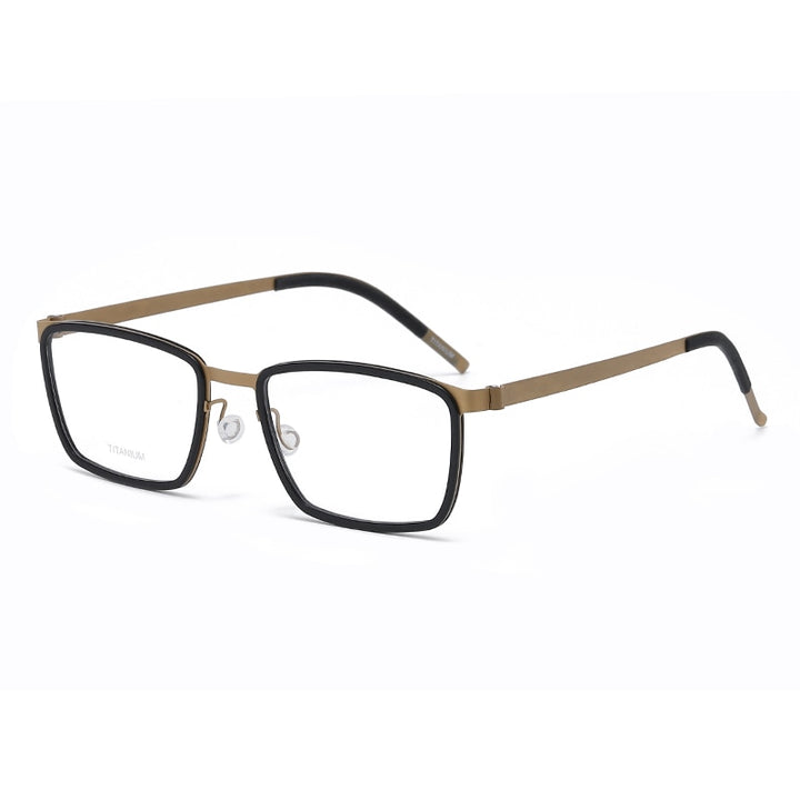 Reven Jate Unisex Full Rim Square Titanium Acetate Eyeglasses 9711 Full Rim Reven Jate   