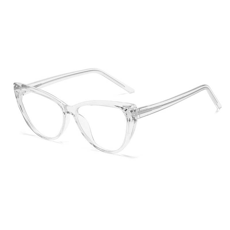 CCSpace Women's Full Rim Square Cat Eye Tr 90 Titanium Eyeglasses 54719 Full Rim CCspace China Clear 