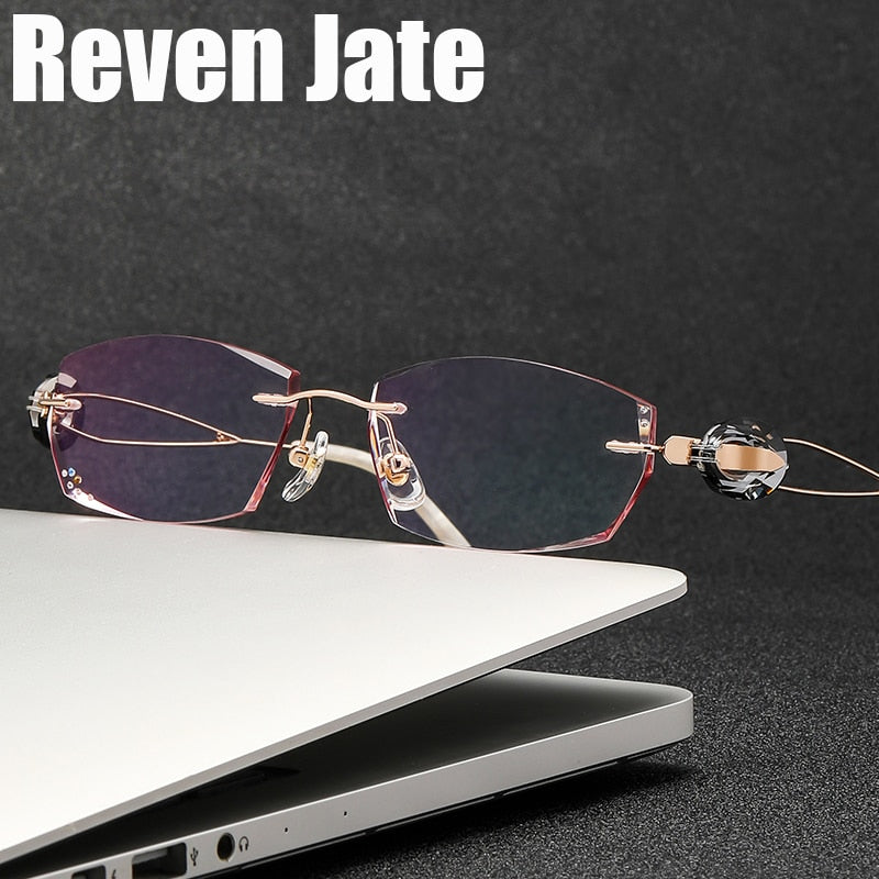 Reven Jate Women's Rimless Rectangle Titanium Eyeglasses 5022 Rimless Reven Jate   