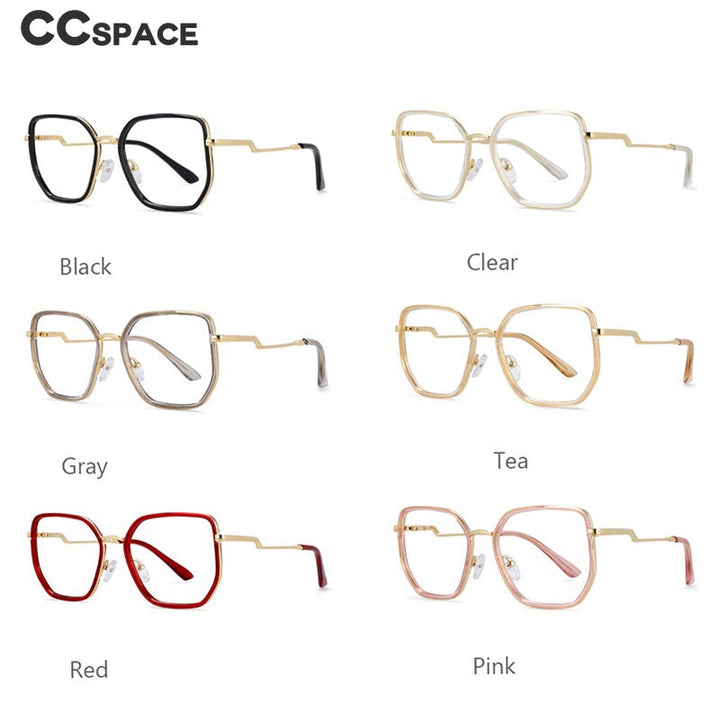 CCSpace Women's Full Rim Square Tr 90 Titanium Frame Eyeglasses 54197 Full Rim CCspace   