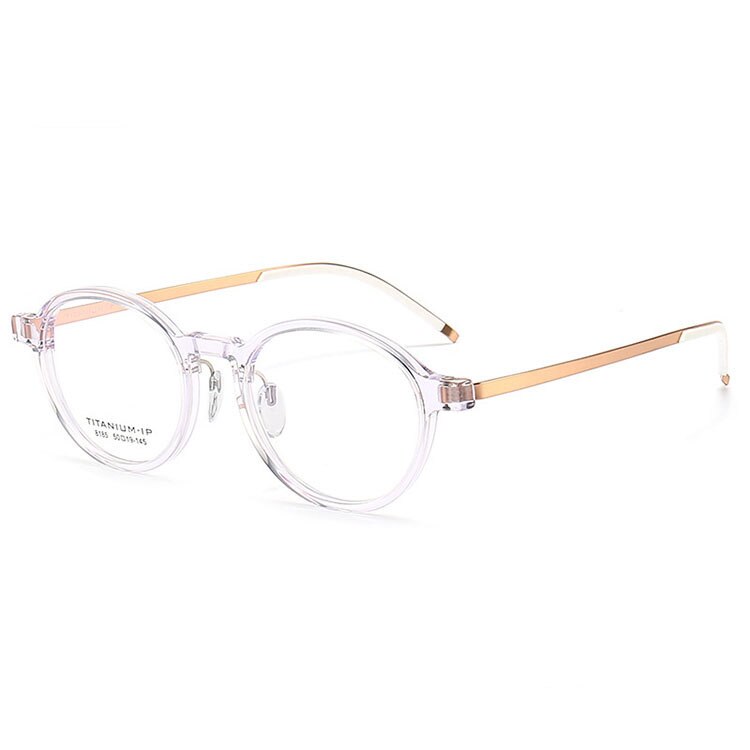 Aissuarvey Unisex Full Rim Small Round Titanium Acetate Frame Eyeglasses 8185 Full Rim Aissuarvey Eyeglasses transparent CN 