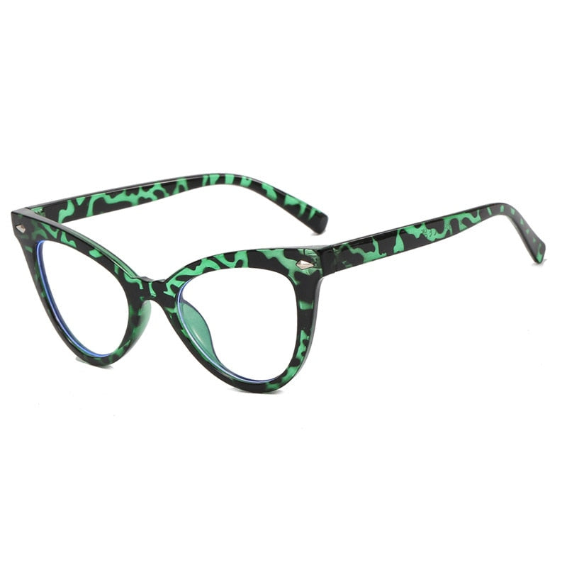CCspace Women's Full Rim Square Cat Eye Acetate Eyeglasses 55584 Full Rim CCspace Green China 
