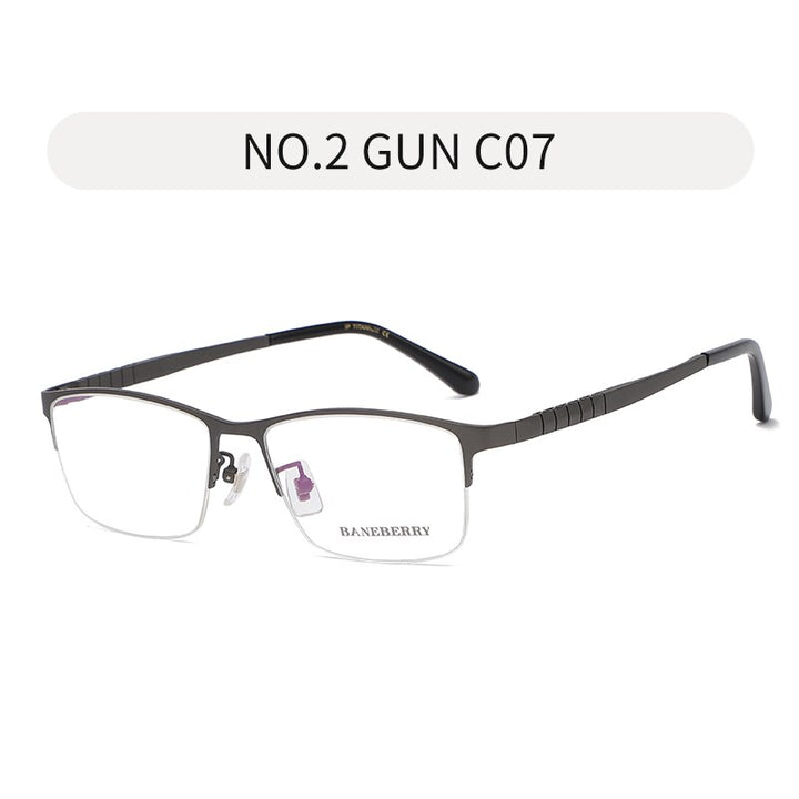 Zirosat Unisex Eyeglasses Black Grey Semi Rim Titanium 71109 Frame Zirosat grey  