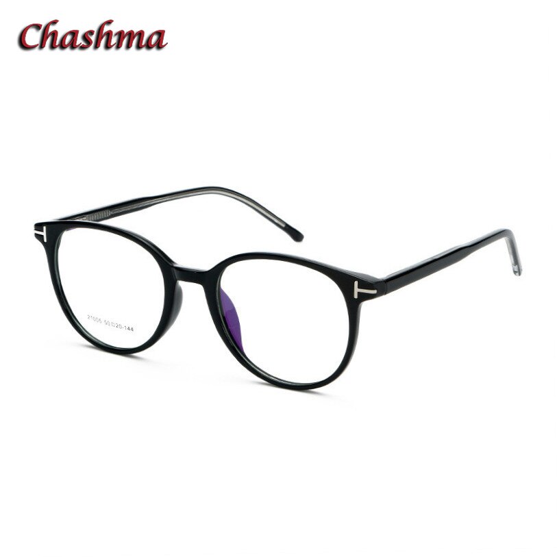Chashma Ochki Men's Full Rim Round Titanium Acetate Eyeglasses 21005 Full Rim Chashma Ochki Black  