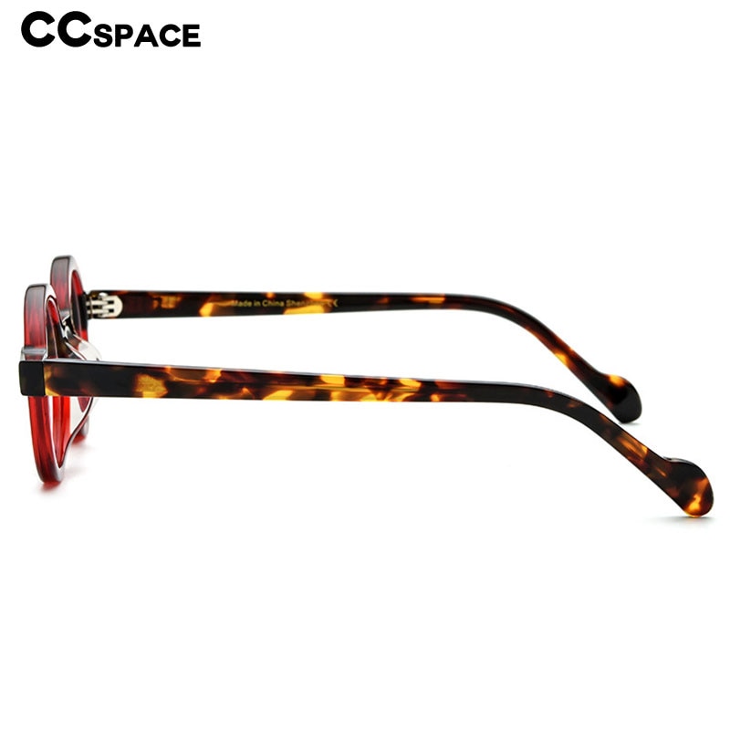 CCSpace Unisex Full Rim Round Acetate Eyeglasses 55101 Full Rim CCspace   