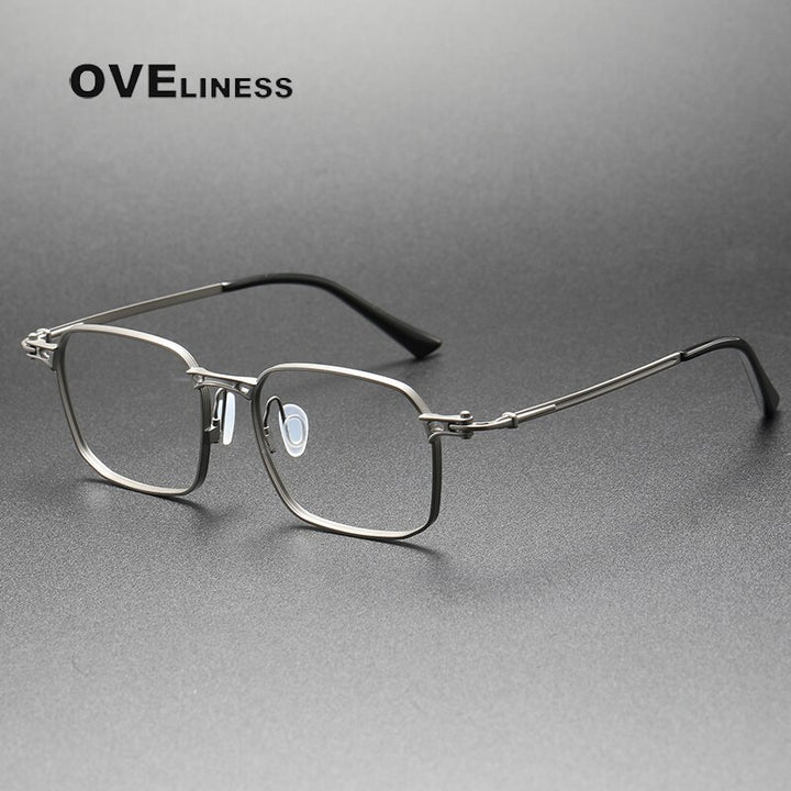 Oveliness Unisex Full Rim Square Titanium Eyeglasses 5892 Full Rim Oveliness gun  