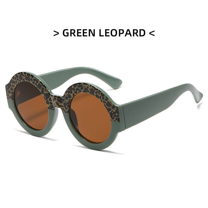 Lonsy Women's Sunglasses Round Leopard Double Color Mn13033 Sunglasses Lonsy C2 As Picture 