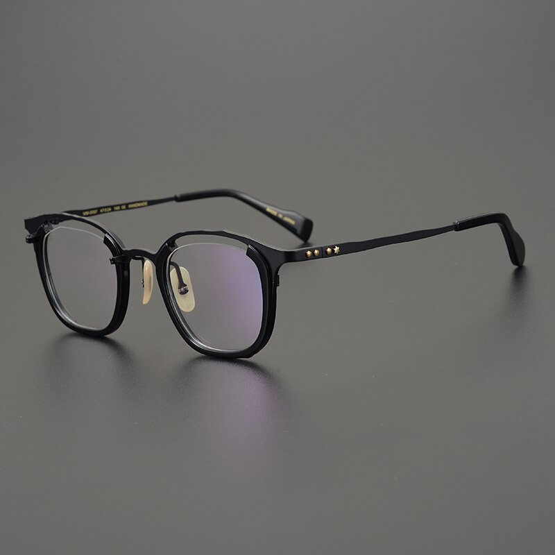 Gatenac Unisex Full Rim Square Titanium Eyeglasses Gxyj865 Full Rim Gatenac Black  