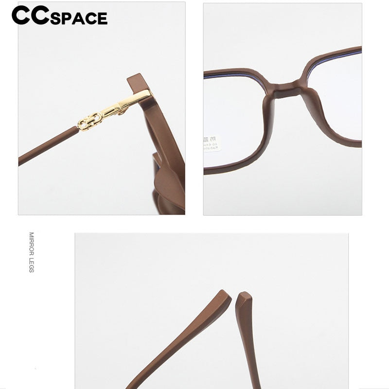 CCspace Unisex Full Rim Square Tr 90 Alloy Eyeglasses 55877 Full Rim CCspace   