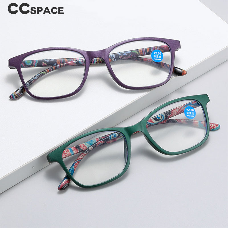 CCspace Women's Full Rim Square Acetate Hyperopic Reading Glasses 54559 Reading Glasses CCspace   
