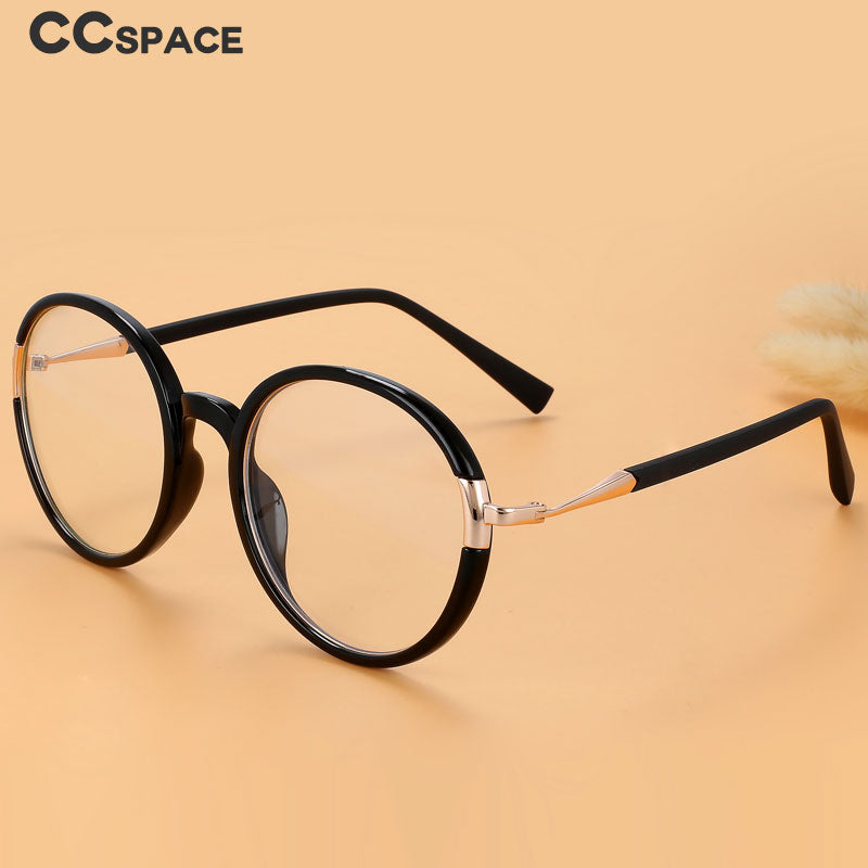 CCspace Women's Full Rim Round Tr 90 Alloy Eyeglasses 56343 Full Rim CCspace   