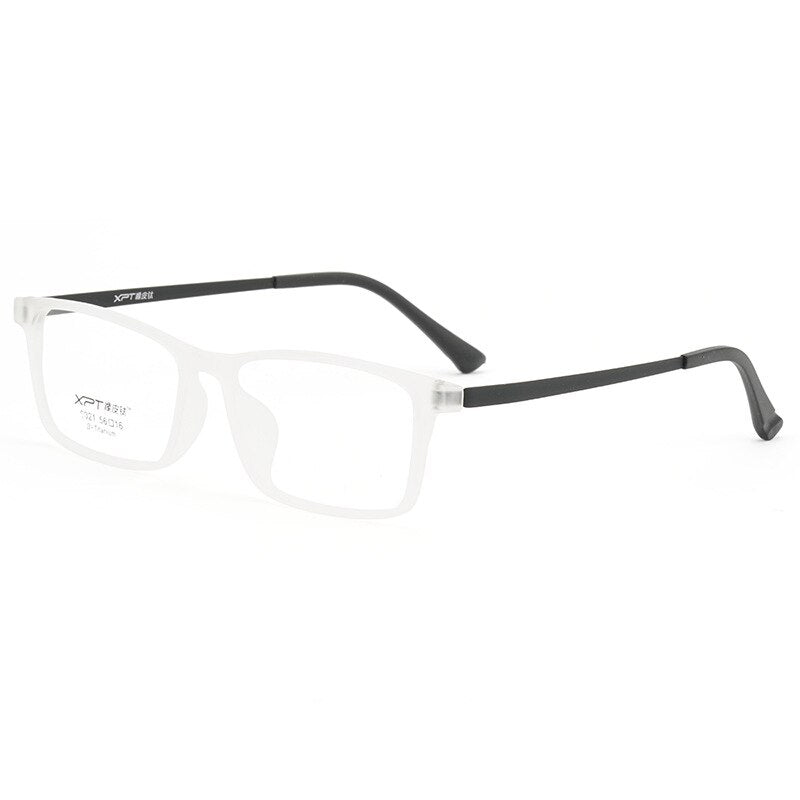 Yimaruili Men's Full Rim Square Tr 90 Titanium Eyeglasses 9821 Full Rim Yimaruili Eyeglasses Transparent  