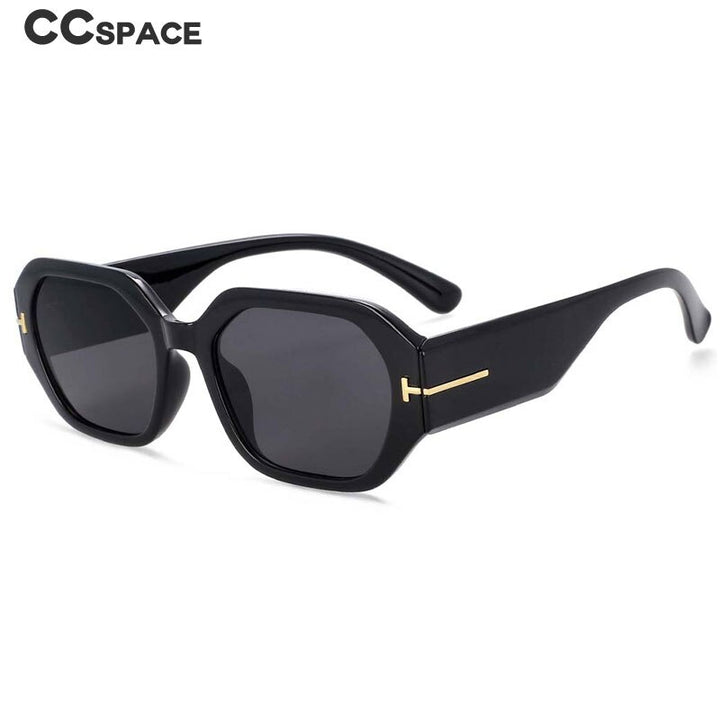 CCSpace Women's Full Rim Rectangle Oval Resin Frame Sunglasses 54305 Sunglasses CCspace Sunglasses   