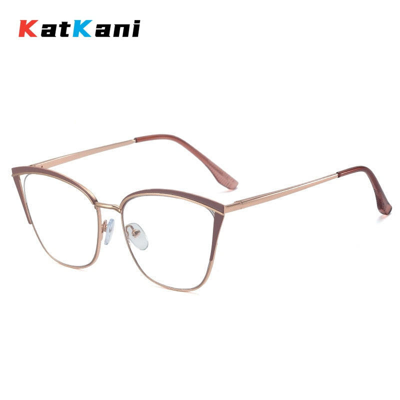 KatKani Women's Full Rim Square Cat Eye Alloy Eyeglasses  95778 Full Rim KatKani Eyeglasses   
