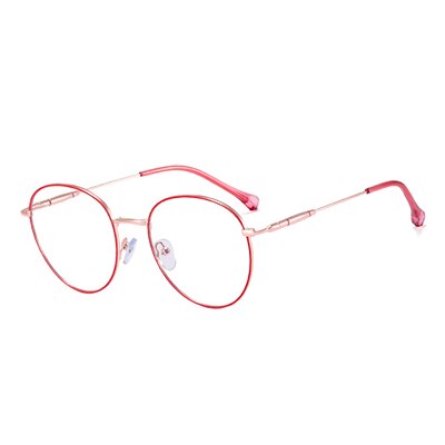 Ralferty Women's Full Rim Round Square Alloy Eyeglasses F95950 Full Rim Ralferty C7 Red China 