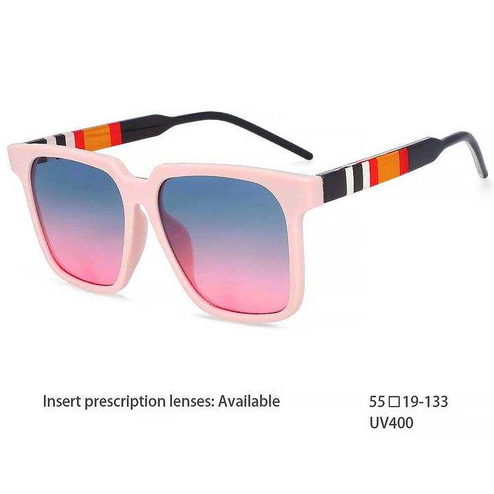 CCSpace Unisex Full Rim Oversized Square Resin Frame Sunglasses 54407 Sunglasses CCspace Sunglasses China Pink 