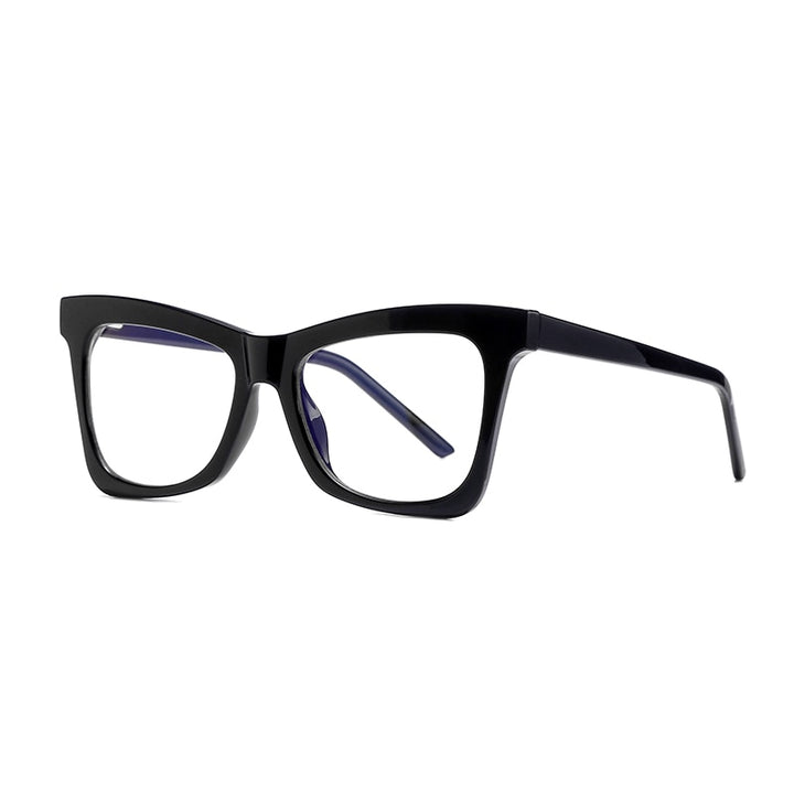 Gmei Women's Full Rim TR 90 Titanium Cat Eye Frame Eyeglasses 2042 Full Rim Gmei Optical C1 Black  