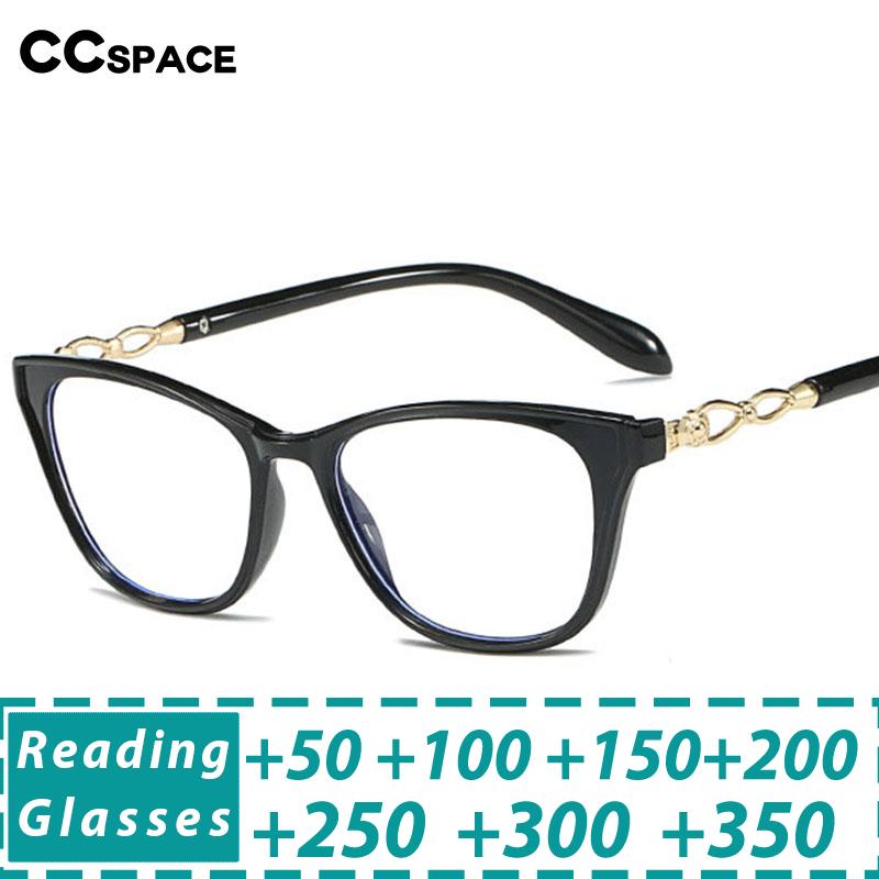 CCspace Women's Full Rim Square Acetate Hyperopic Reading Glasses 56156 Reading Glasses CCspace   