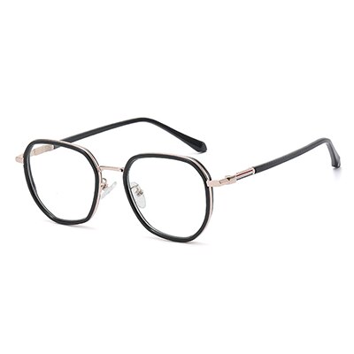 Ralferty Unisex Full Rim Irregular Square Alloy Eyeglasses D829 Full Rim Ralferty China C01 Black 