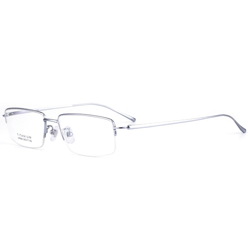 Bclear Men's Semi Rim Square Titanium Eyeglasses Lb7836 Semi Rim Bclear Silver  