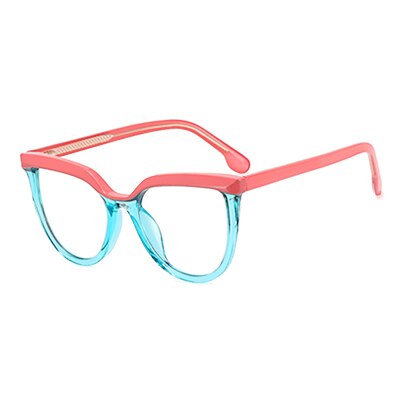 Ralferty Women's Full Rim Square Cat Eye Acetate Eyeglasses F82032 Full Rim Ralferty C2 Pink China 