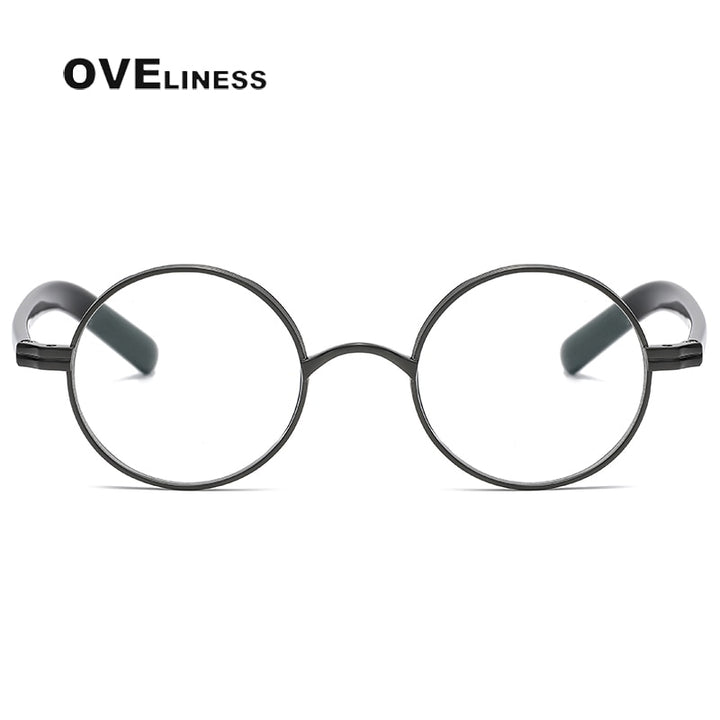 Oveliness Unisex Full Rim Round Acetate Titanium Eyeglasses 101 Full Rim Oveliness   