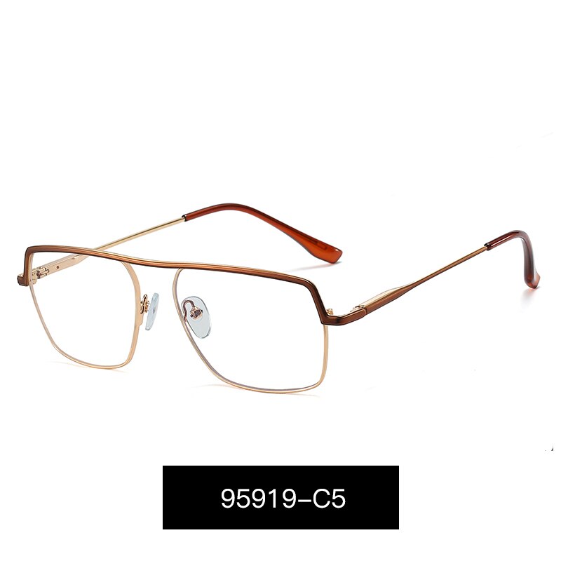 Hotony Women's Full Rim Square Brow Line Alloy Eyeglasses 95919 Full Rim Hotony C5  