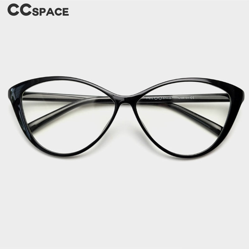 CCspace Women's Full Rim Big Cat Eye Tr 90 Titanium Eyeglasses 55454 Full Rim CCspace   