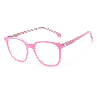 Ralferty Children's Unisex Full Rim Square Tr 90 Acetate Eyeglasses M3568 Full Rim Ralferty China C7 Pink 