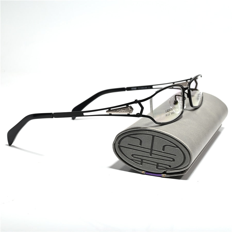 Cubojue Unisex Full Rim Small Rectangle Tr 90 Titanium Hyperopic Reading Glasses 8116 Reading Glasses Cubojue   