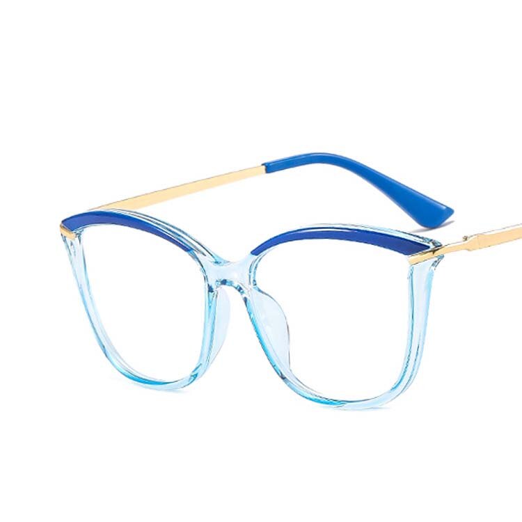CCSpace Women's Full Rim Square Cat Eye Tr 90 Titanium Eyeglasses 53332 Full Rim CCspace blue China 