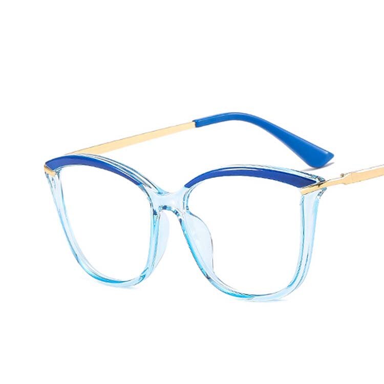 CCspace Women's Full Rim Square Cat Eye Tr 90 Titanium Eyeglasses 53332 Full Rim CCspace blue China 