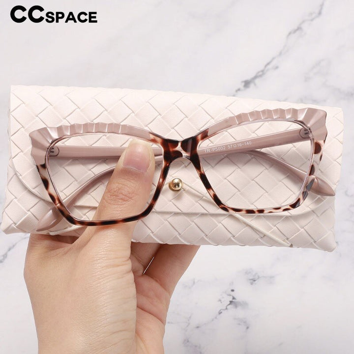 CCSpace Women's Full Rim Square Cat Eye Tr 90 Titanium Eyeglasses 55315 Full Rim CCspace   