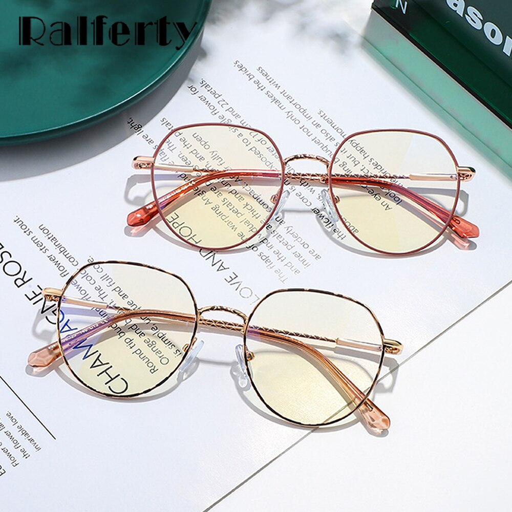 Ralferty Women's Full Rim Round Alloy Eyeglasses W9536 Full Rim Ralferty   