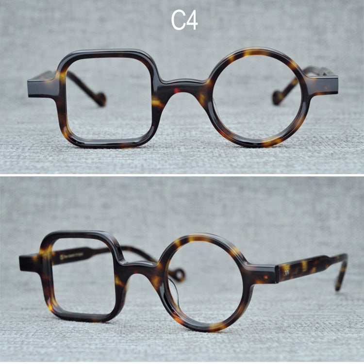 Yujo Unisex Full Rim Square Round Handcrafted Acetate Eyeglasses Clip On Sunglasses 002 Clip On Sunglasses Yujo C4 China 