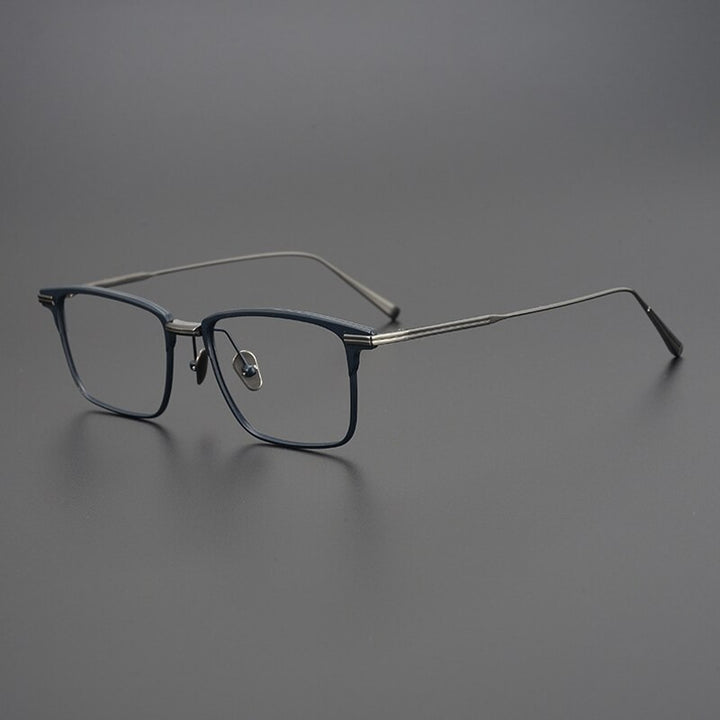 Gatenac Unisex Full Rim Square Titanium Eyeglasses Gxyj985 Full Rim Gatenac Blue  