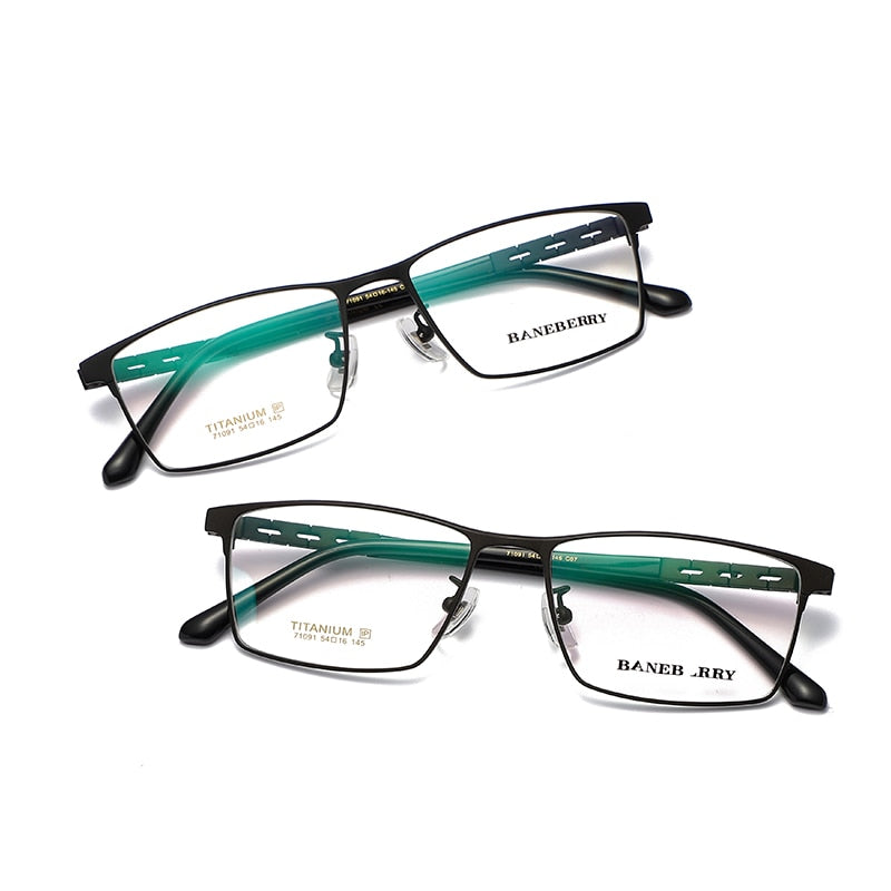 Reven Jate Unisex Full Rim Square Titanium Frame Eyeglasses 71091 Full Rim Reven Jate   