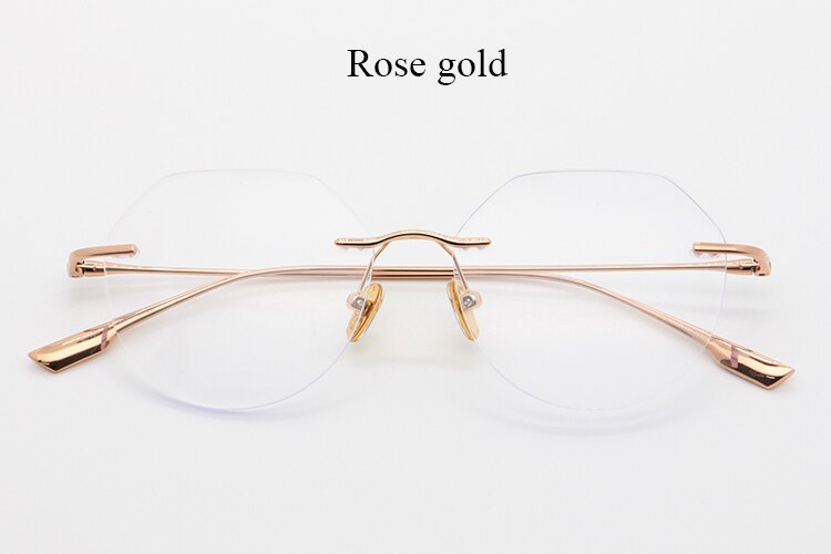 Bclear Unisex Rimless Square Titanium Frame Eyeglasses Myb1135 Rimless Bclear rose gold  