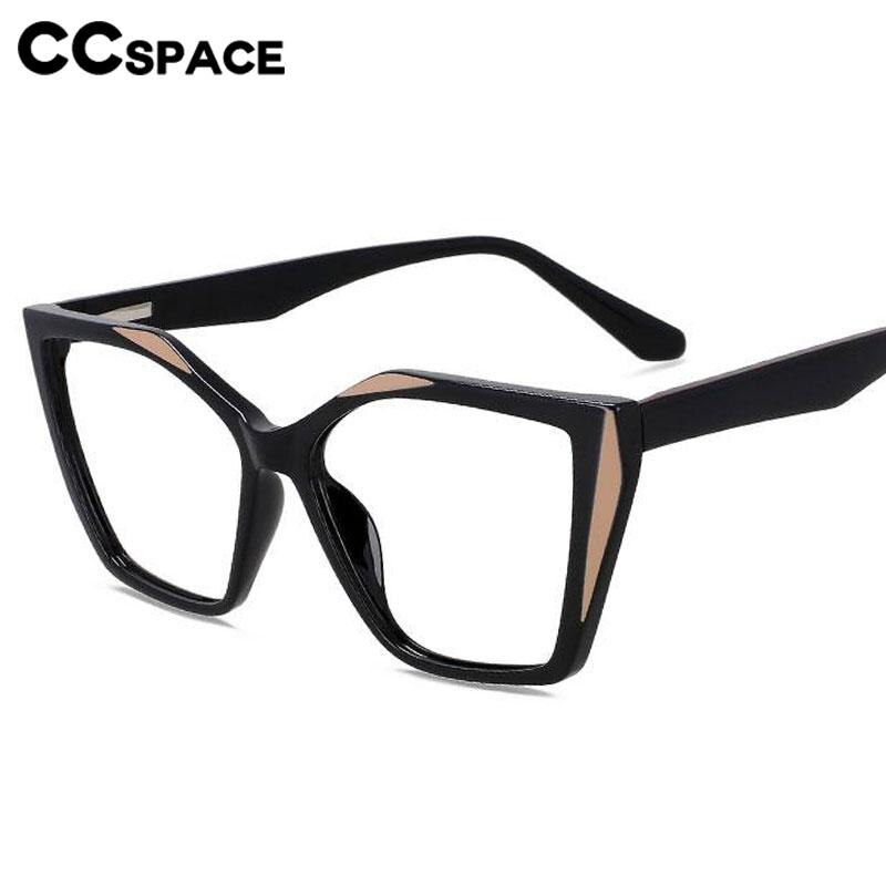 CCspace Unisex Full Rim Large Square Tr 90 Titanium Eyeglasses 56443 Full Rim CCspace   