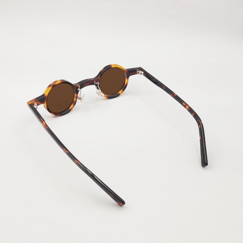 Yujo Unisex Full Rim Round Small Acetate UV400 Dark Polarized Sunglasses Sunglasses Yujo   