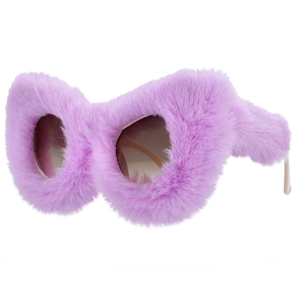 CCSpace Women's Full Rim Velvet/Resin Handcrafted Cat Eye Frame Sunglasses 54190 Sunglasses CCspace Sunglasses purple  