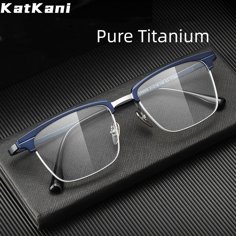 KatKani Unisex Full Rim  Square Titanium  Eyeglasses 9205 Full Rim KatKani Eyeglasses   