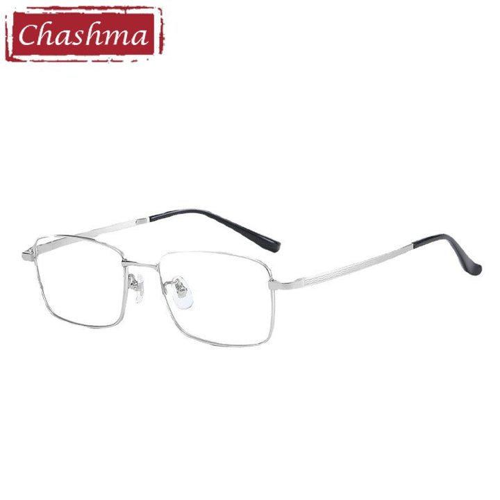 Chashma Ottica Unisex Full Rim Square Acetate Titanium Eyeglasses 742 Full Rim Chashma Ottica Silver  