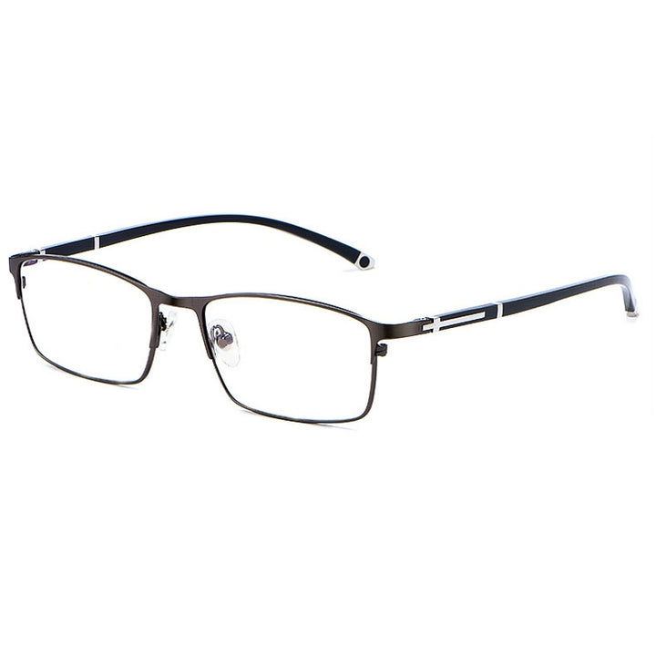 KatKani Unisex Full Rim Square Alloy Eyeglasses P9211 Full Rim KatKani Eyeglasses Full-Gun Color  