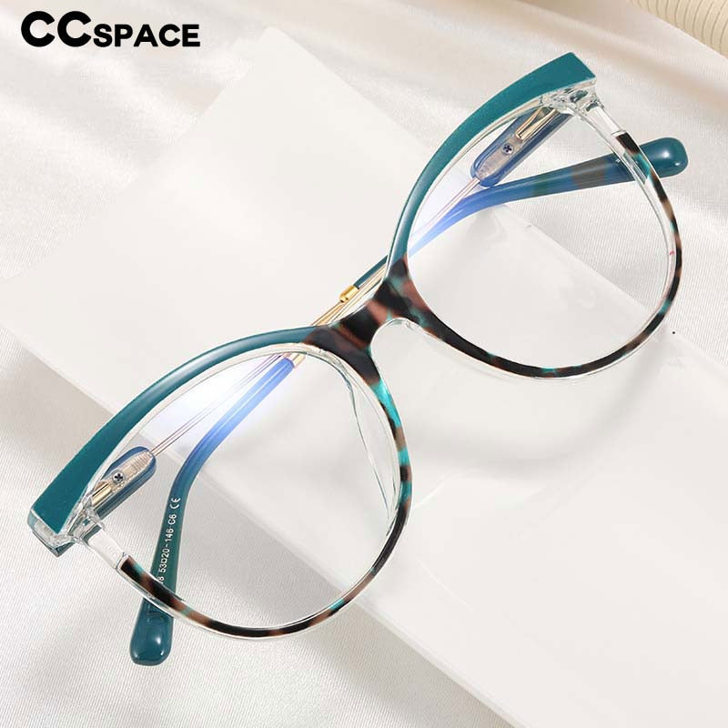 CCSpace Women's Full Rim Square Tr 90 Titanium Eyeglasses 55223 Full Rim CCspace   