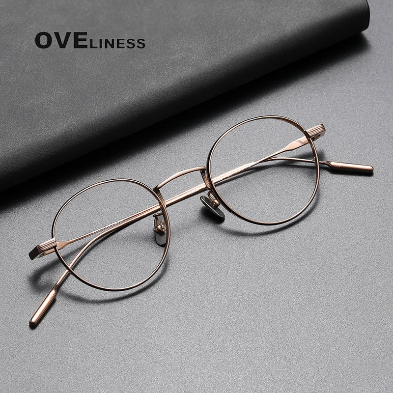 Oveliness Unisex Full Rim Round Titanium Eyeglasses 80806 Full Rim Oveliness   