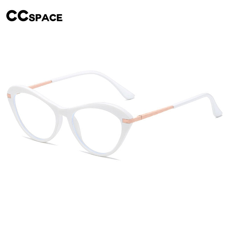 CCspace Women's Full Rim Square Cat Eye Tr 90 Titanium Eyeglasses 53226 Full Rim CCspace   