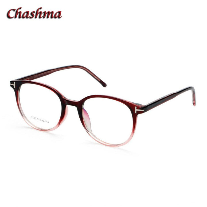 Chashma Ochki Men's Full Rim Round Titanium Acetate Eyeglasses 21005 Full Rim Chashma Ochki Gradient Red  