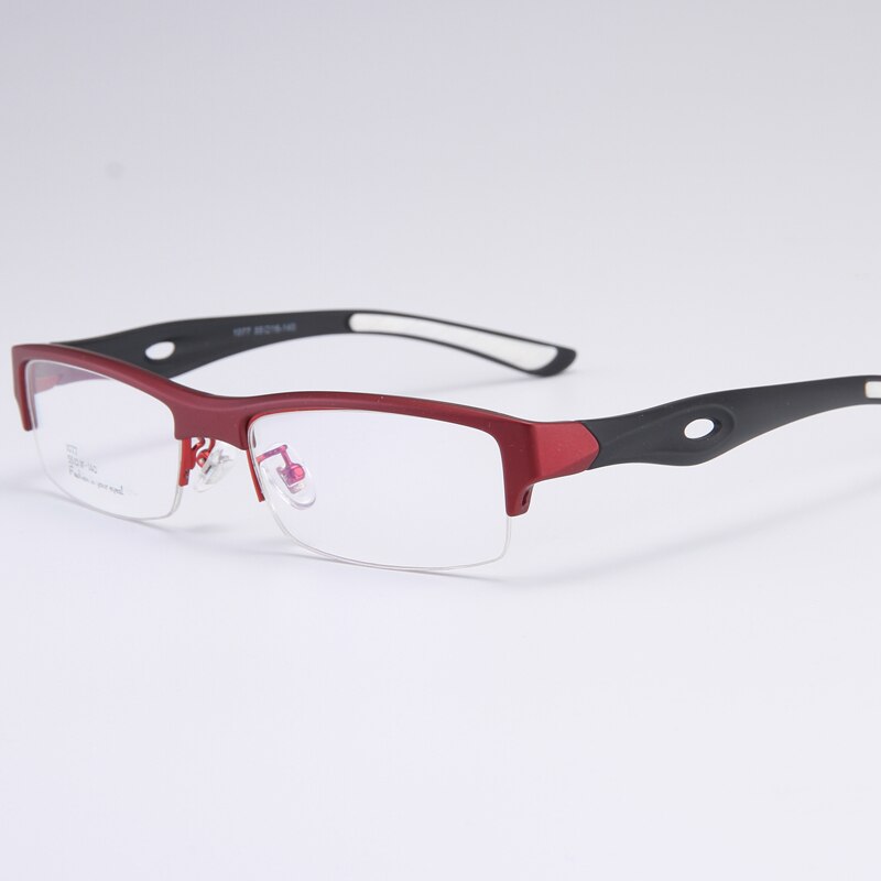 Bclear Men's Semi Rim Rectangle Tr 90 Sport Eyeglasses My1077 Semi Rim Bclear Red black  